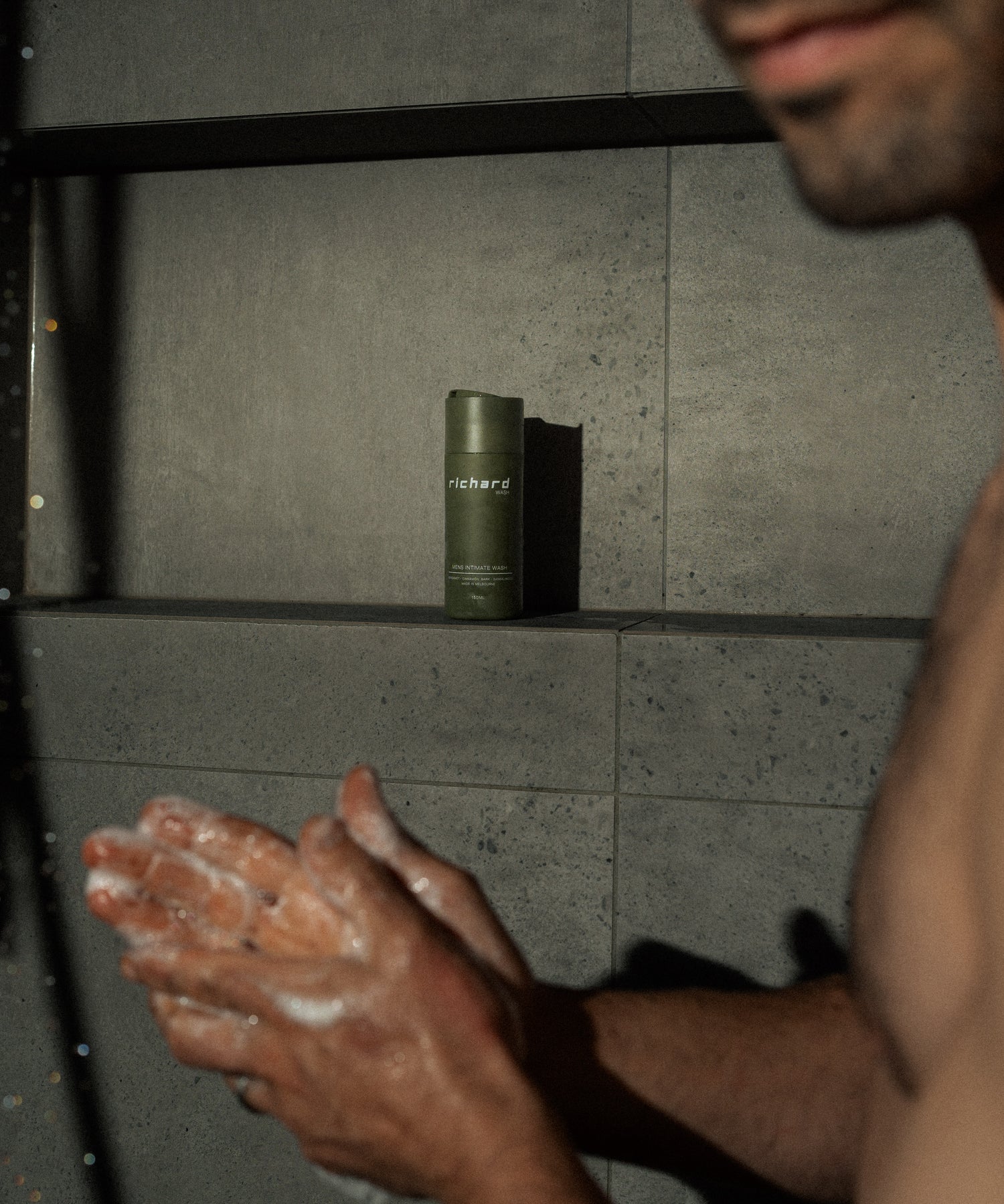 Soapy gel wash while shower